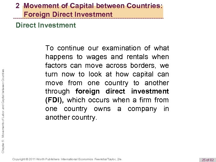 Chapter 5: Movements of Labor and Capital between Countries 2 Movement of Capital between