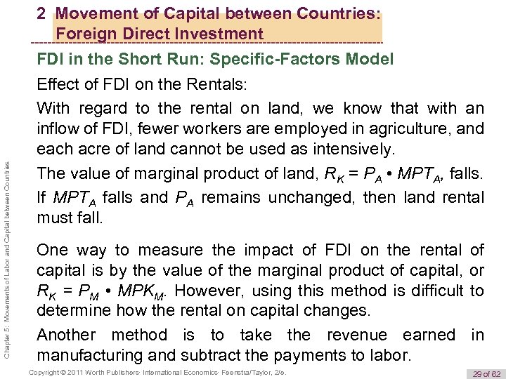 Chapter 5: Movements of Labor and Capital between Countries 2 Movement of Capital between