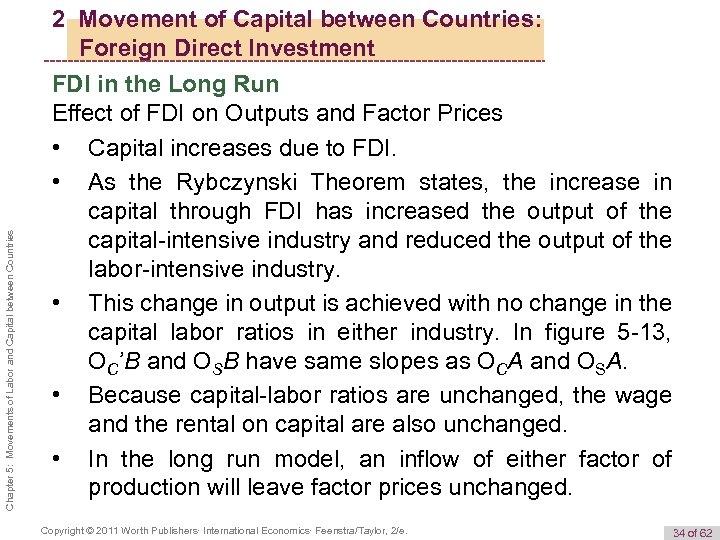 Chapter 5: Movements of Labor and Capital between Countries 2 Movement of Capital between