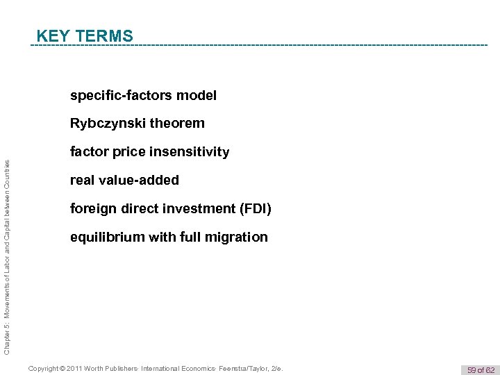 K e y T e r m KEY TERMS specific-factors model Rybczynski theorem Chapter