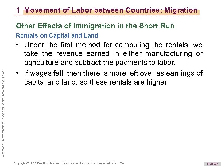 1 Movement of Labor between Countries: Migration Other Effects of Immigration in the Short