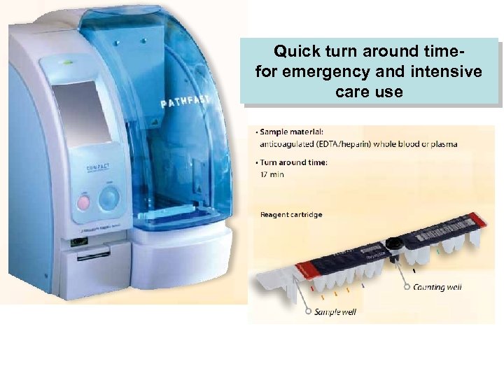 Quick turn around timefor emergency and intensive care use 