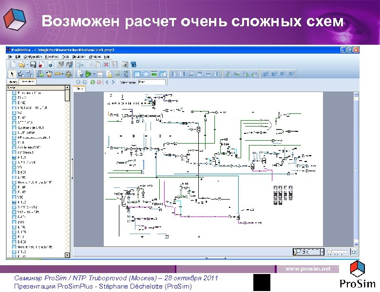 Возможен расчет очень сложных схем www. prosim. net Семинар Pro. Sim / NTP Truboprovod