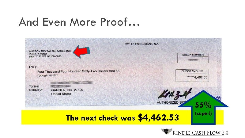 And Even More Proof… 55% The next check was $4, 462. 53 (super!) 