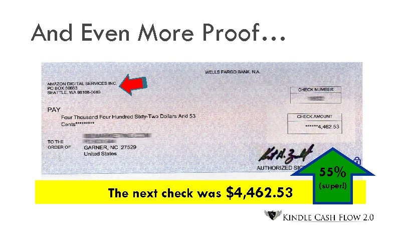 And Even More Proof… 55% The next check was $4, 462. 53 (super!) 