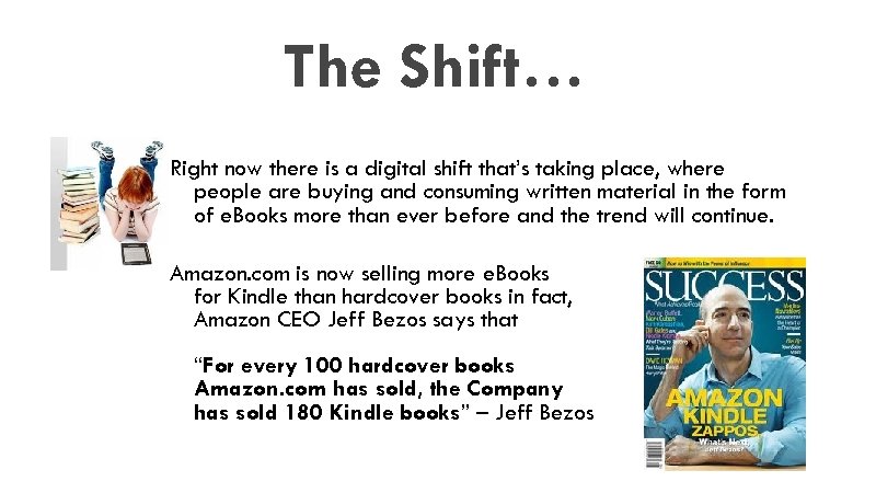 The Shift… Right now there is a digital shift that’s taking place, where people