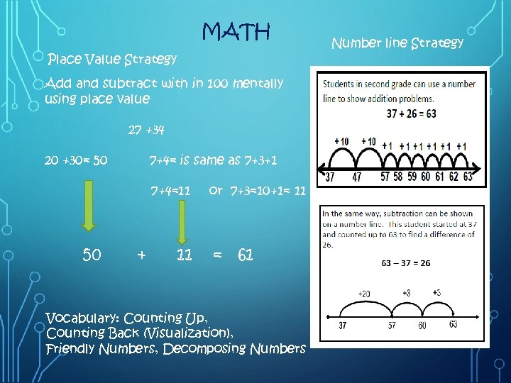 MATH Place Value Strategy Add and subtract with in 100 mentally using place value