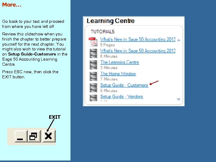 More… Go back to your text and proceed from where you have left off.