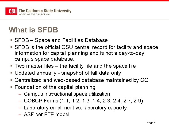 What is SFDB § SFDB – Space and Facilities Database § SFDB is the