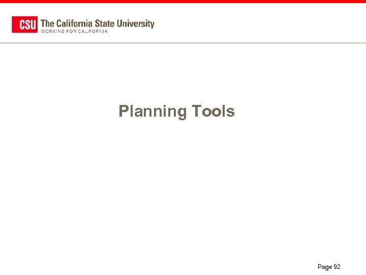 Planning Tools Page 92 