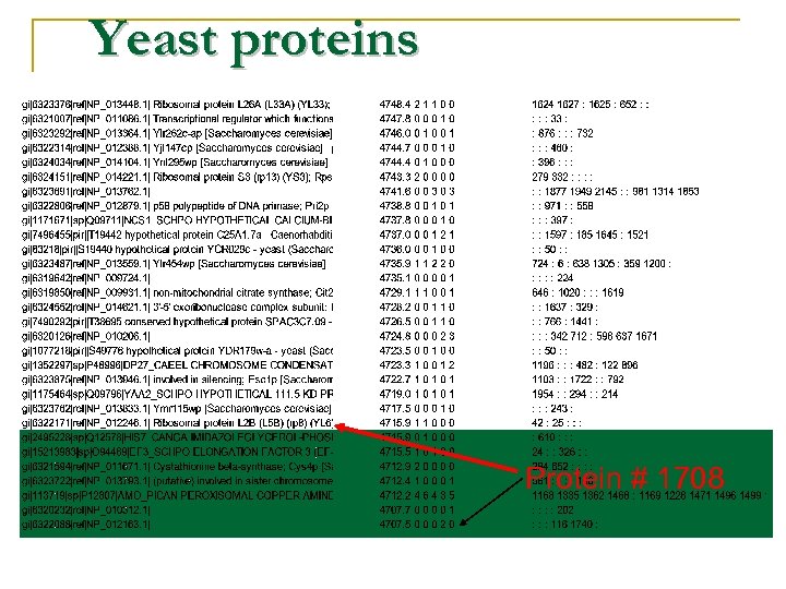 Yeast proteins Protein # 1708 