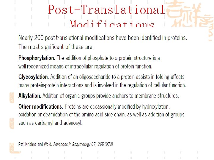 Post-Translational Modifications 