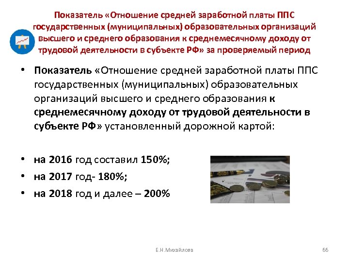 Показатель «Отношение средней заработной платы ППС государственных (муниципальных) образовательных организаций высшего и среднего образования