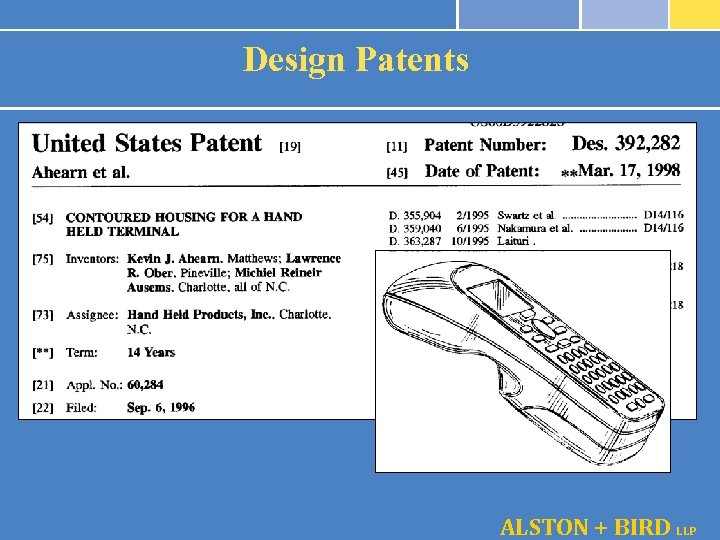 Design Patents ALSTON + BIRD LLP 