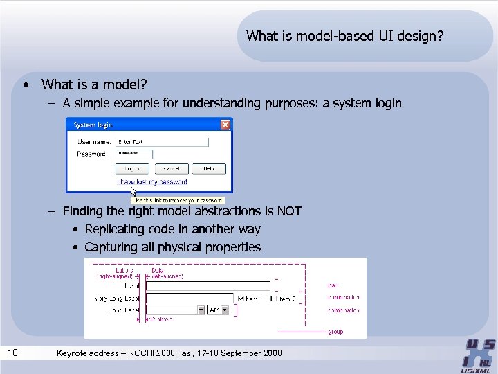 What is model-based UI design? • What is a model? – A simple example