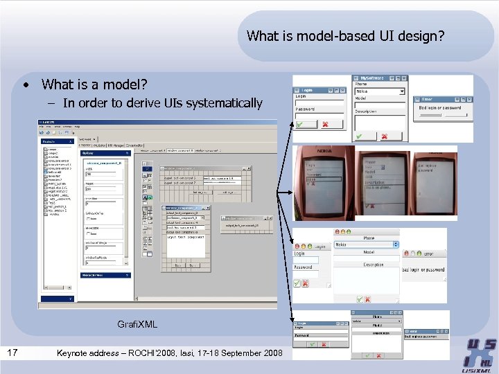 What is model-based UI design? • What is a model? – In order to