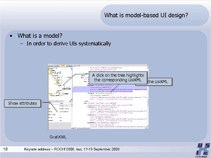 What is model-based UI design? • What is a model? – In order to