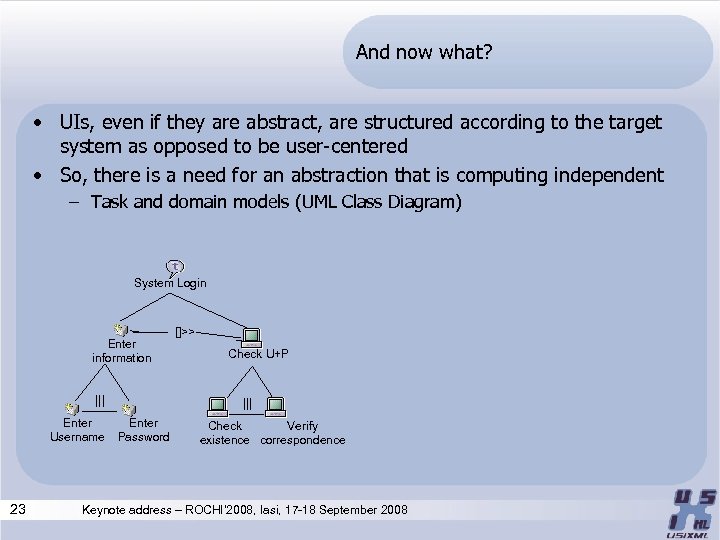 And now what? • UIs, even if they are abstract, are structured according to