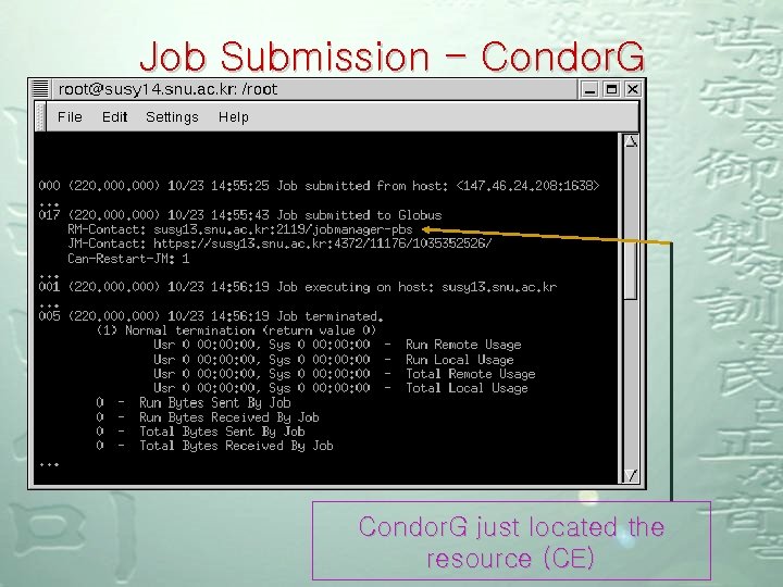 Job Submission - Condor. G just located the resource (CE) 