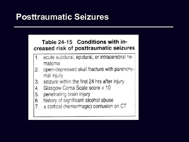 Posttraumatic Seizures 