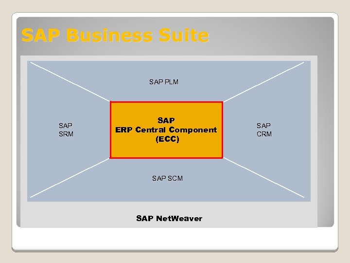 SAP Business Suite SAP PLM SAP SRM SAP ERP Central Component (ECC) SAP SCM