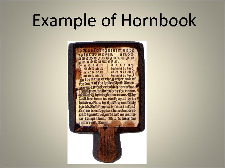 Example of Hornbook 