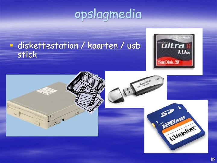 opslagmedia § diskettestation / kaarten / usb stick 15 