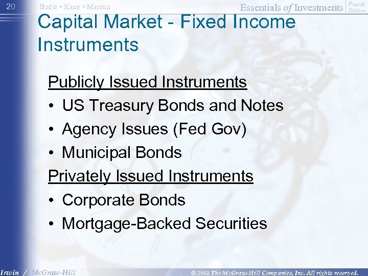 20 Bodie • Kane • Marcus Essentials of Investments Capital Market - Fixed Income