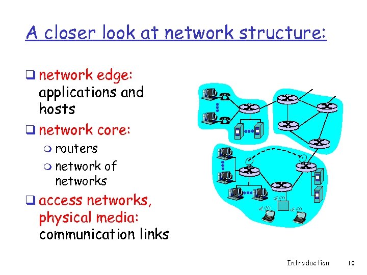 A closer look at network structure: q network edge: applications and hosts q network