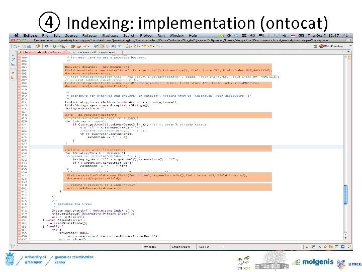 ④ Indexing: implementation (ontocat) Lucene scoring uses a combination of the Vector Space Model