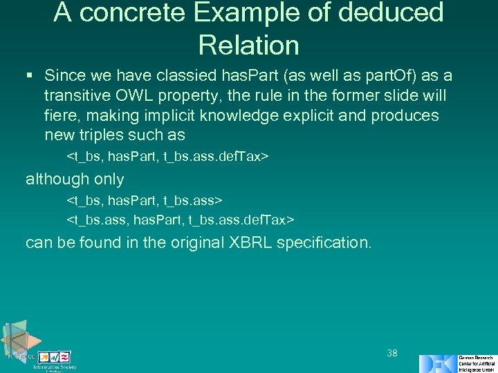 A concrete Example of deduced Relation § Since we have classied has. Part (as