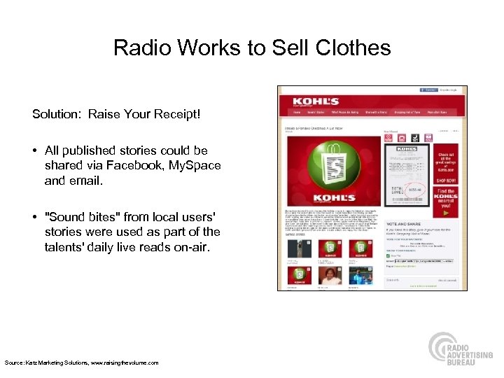 Radio Works to Sell Clothes Solution: Raise Your Receipt! • All published stories could