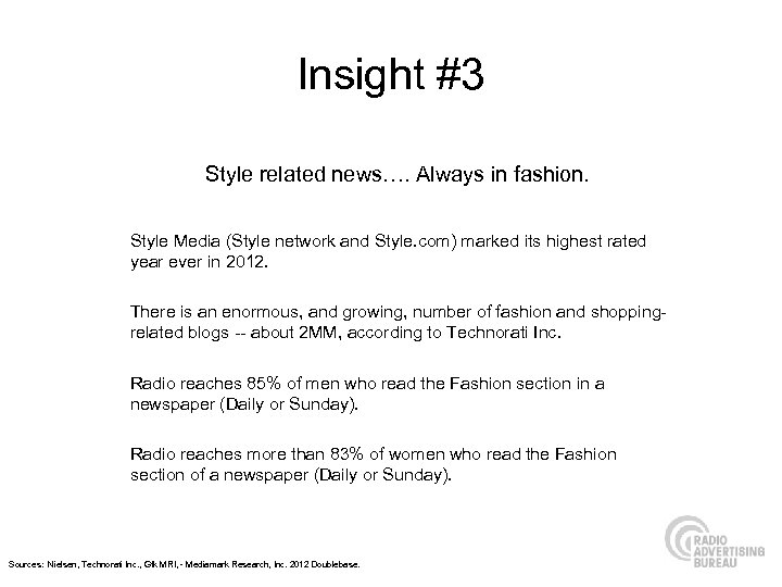 Insight #3 Style related news…. Always in fashion. Style Media (Style network and Style.