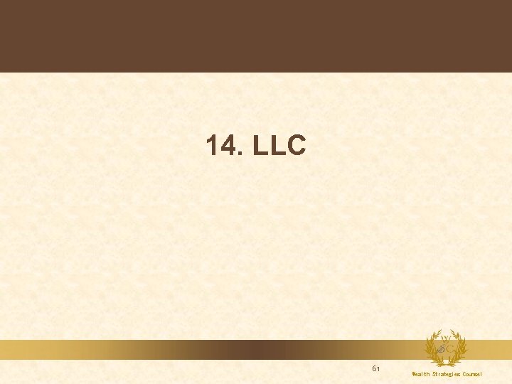 14. LLC 61 Wealth Strategies Counsel 