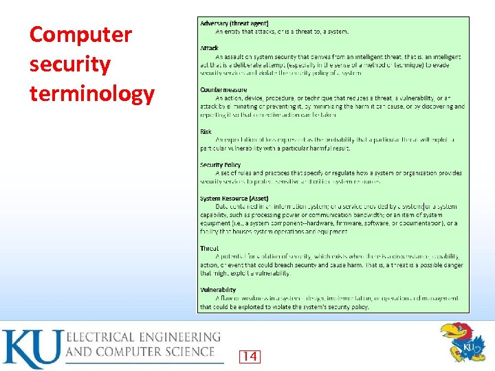 Computer security terminology 14 