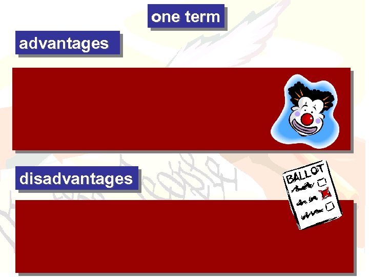one term advantages disadvantages 