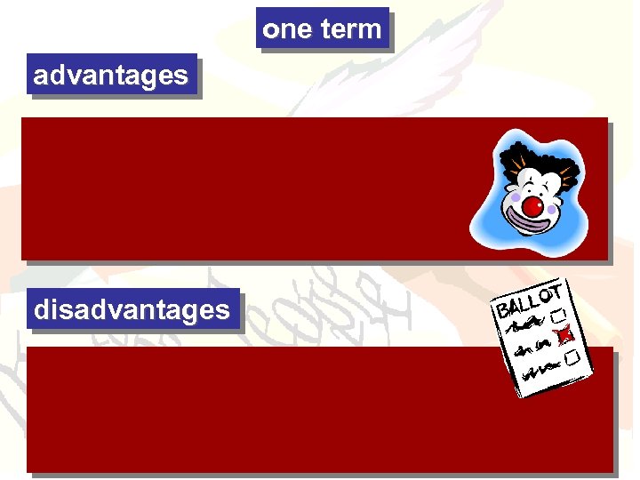 one term advantages disadvantages 