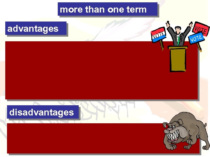 more than one term advantages disadvantages 