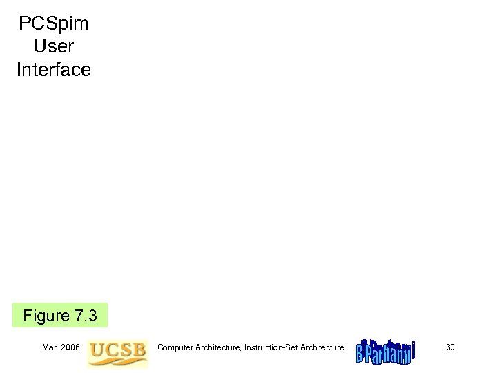 PCSpim User Interface Figure 7. 3 Mar. 2006 Computer Architecture, Instruction-Set Architecture 60 