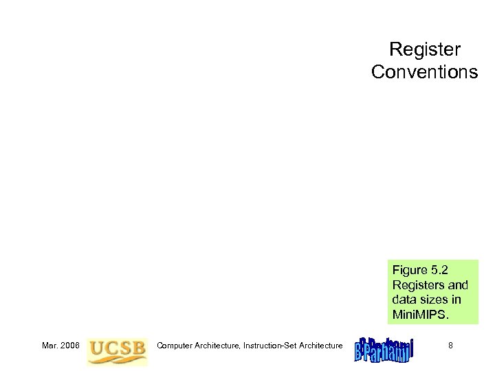 Register Conventions Figure 5. 2 Registers and data sizes in Mini. MIPS. Mar. 2006