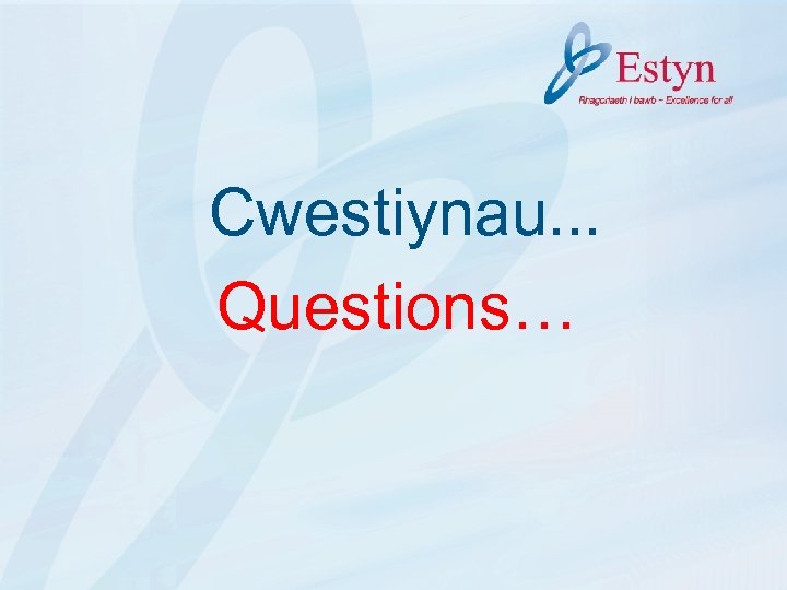Cwestiynau. . . Questions… 