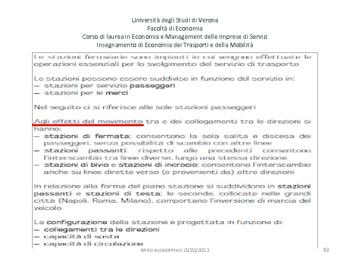 Università degli Studi di Verona Facoltà di Economia Corso di laurea in Economia e