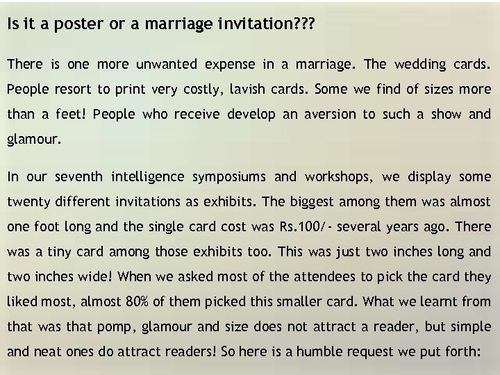 Is it a poster or a marriage invitation? ? ? There is one more