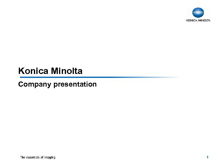 Konica Minolta Company presentation 1 