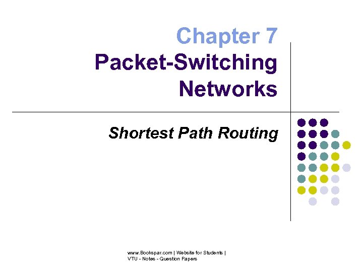 Chapter 7 Packet-Switching Networks Shortest Path Routing www. Bookspar. com | Website for Students