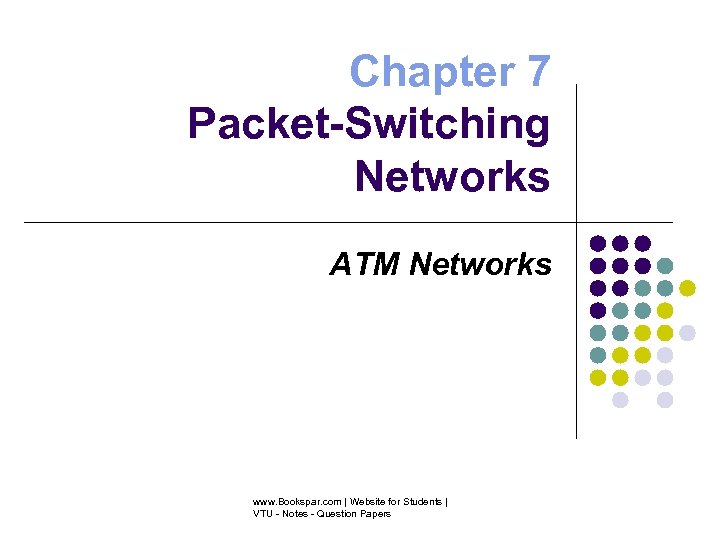 Chapter 7 Packet-Switching Networks ATM Networks www. Bookspar. com | Website for Students |