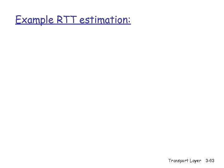 Example RTT estimation: Transport Layer 3 -63 