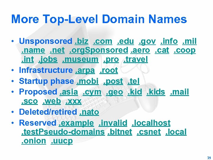 More Top-Level Domain Names • Unsponsored. biz . com . edu . gov .