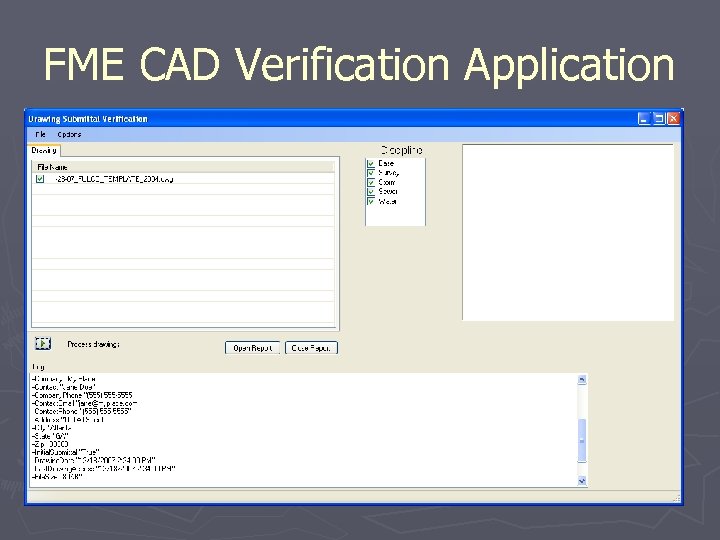 FME CAD Verification Application 