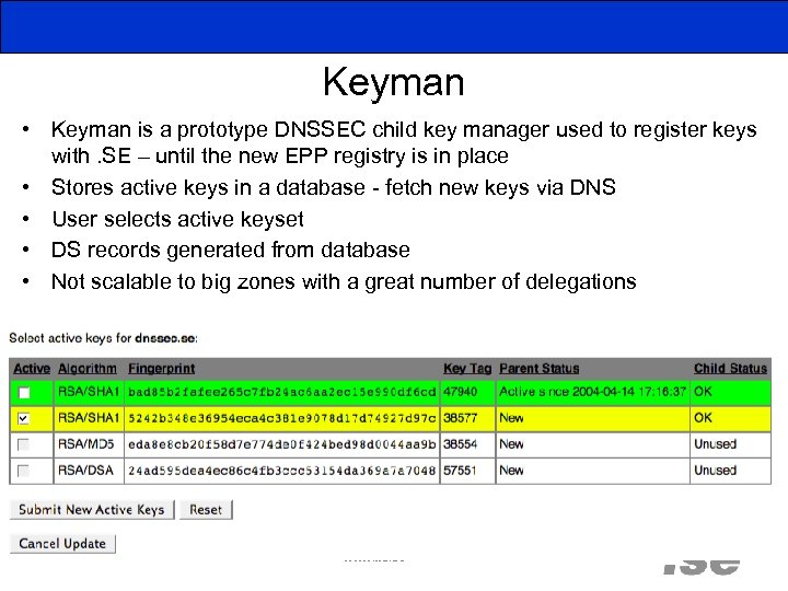 Keyman • Keyman is a prototype DNSSEC child key manager used to register keys